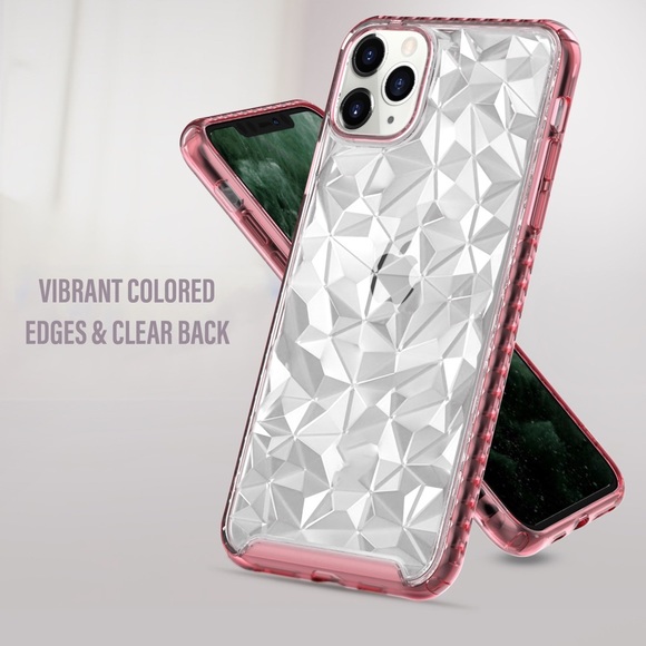 iPhone 11 Pro Max Clear 3D Diamond Gray Case - Picture 3 of 8